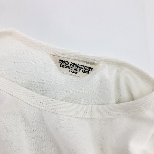 実際に弊社で買取させて頂いたCOOTIE PRODUCTIONS/クーティープロダクションズ ワンポイントロゴ オーバーサイズ 長袖Tシャツ ホワイト/Lの画像 2枚目