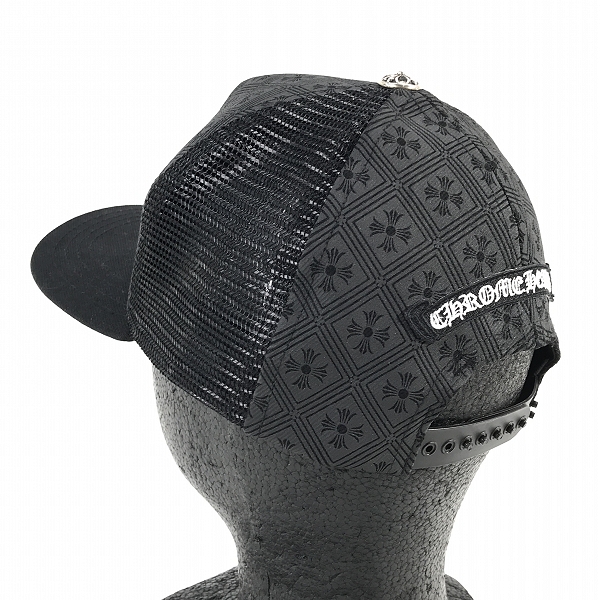 実際に弊社で買取させて頂いたCHROME HEARTS/クロムハーツ  セメタリークロスレザーパッチ CHクロスメッシュキャップの画像 2枚目