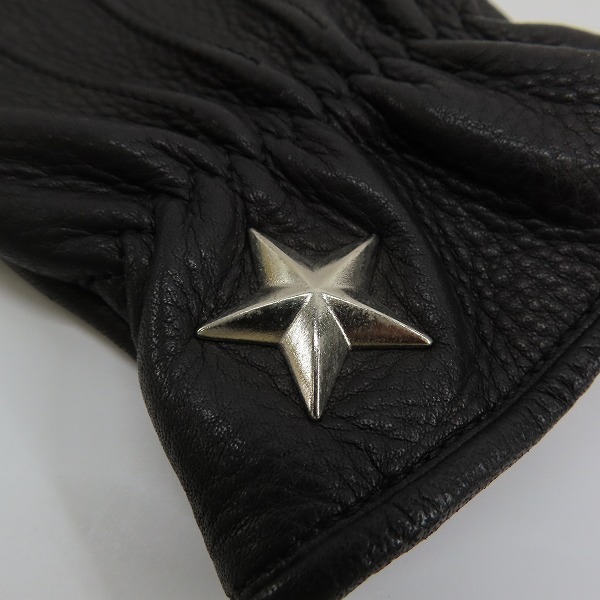 実際に弊社で買取させて頂いたSchott/ショット ワンスター レザーグローブ ブラック Mの画像 4枚目