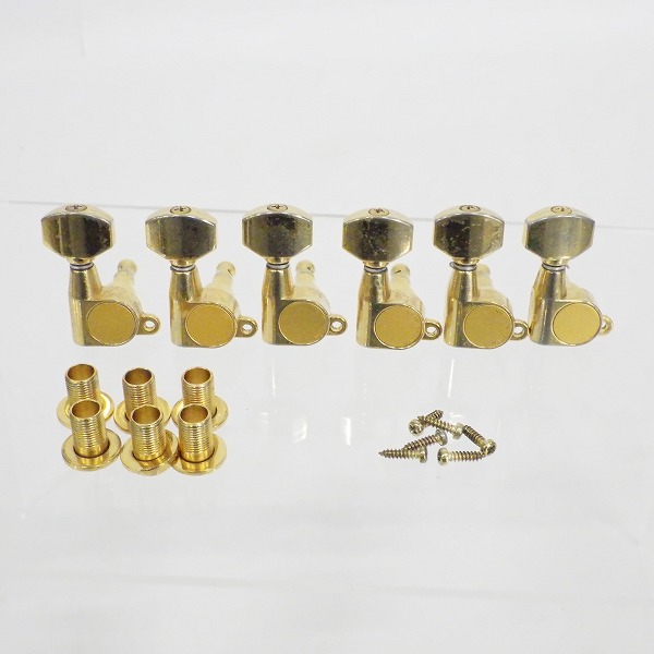 実際に弊社で買取させて頂いたメーカー不明 6連 ギター用 ペグ パーツ ゴールド 日本製