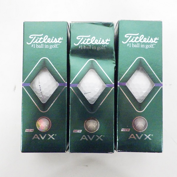 実際に弊社で買取させて頂いた【未使用/オウンネーム】Titleist/タイトリスト AVX ホワイト ゴルフボール  3スリーブ