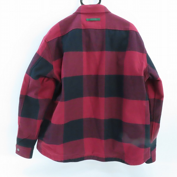 実際に弊社で買取させて頂いたLACOSTE/ラコステ プレーン×バッファローチェックリバーシブルシャツアウター 胸ロゴ  ワインレッド CH5824/F39 /US S/Mの画像 3枚目