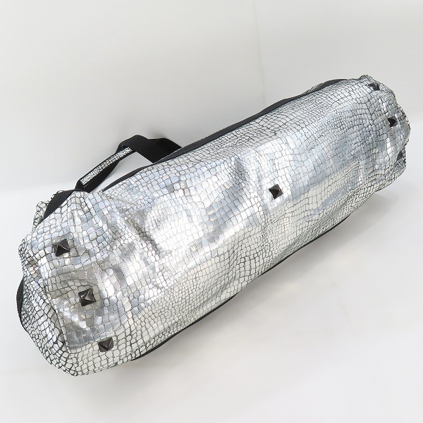 実際に弊社で買取させて頂いたRoen/ロエン 裏地 レオパード シルバー ハンド バッグの画像 2枚目