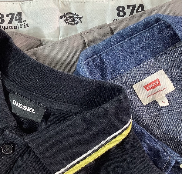実際に弊社で買取させて頂いた【おまとめ】リーバイス/ディーゼル/ディッキーズ 等 デニムシャツ/ポロシャツ/パンツ 他の画像 1枚目