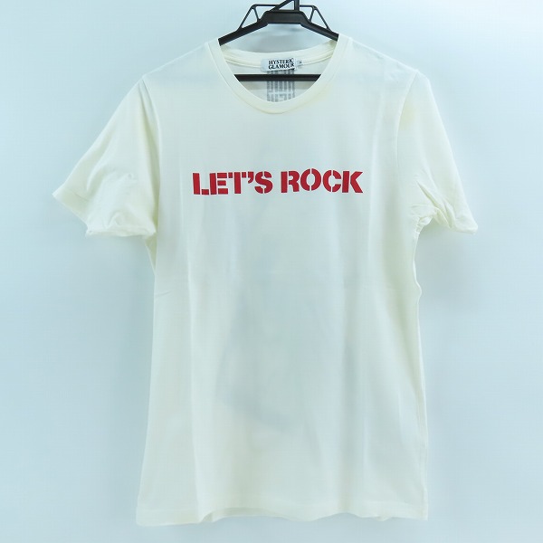 実際に弊社で買取させて頂いたHYSTERIC GLAMOUR/ヒステリックグラマー LET'S ROCK ギターガール プリント 半袖Tシャツ 0203CT21/Mの画像 1枚目
