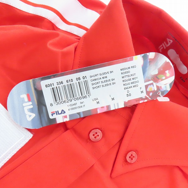 実際に弊社で買取させて頂いた【未使用】FILA/フィラ Ferrari/フェラーリ 刺繍/ワッペン 半袖シャツ Mの画像 8枚目