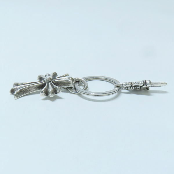 実際に弊社で買取させて頂いたCHROME HEARTS/クロムハーツ スモールCHクロス キーリング w/ダガーの画像 3枚目