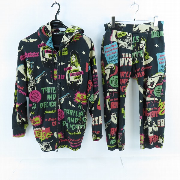 実際に弊社で買取させて頂いたHYSTERIC GLAMOUR/ヒステリックグラマー スウェット パーカー パンツ セットアップ HOLY ROCK 0134CF02/0234CP01 F