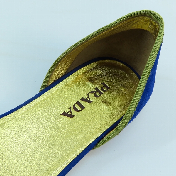 実際に弊社で買取させて頂いたPRADA/プラダ パンプス スエード ブルー/37.5の画像 4枚目