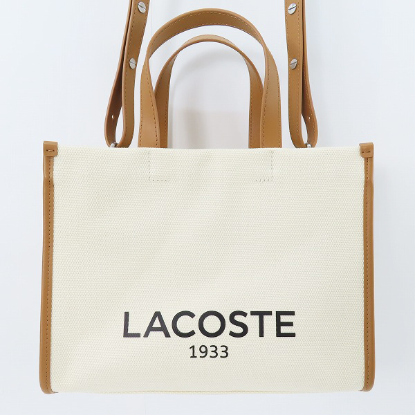 実際に弊社で買取させて頂いたLACOSTE/ラコステ 2way キャンバス ジップショルダートートバッグ