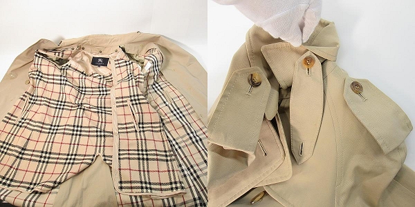 実際に弊社で買取させて頂いたBURBERRY LONDON/バーバリーロンドン 裏地ノバチェック ライナー付き トレンチコート/38の画像 5枚目