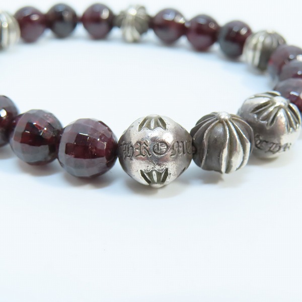 実際に弊社で買取させて頂いたCHROME HEARTS/クロムハーツ 8mm BEAD34 ガーネット ビーズブレスレットの画像 5枚目