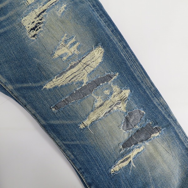 実際に弊社で買取させて頂いたHYSTERIC GLAMOUR/ヒステリックグラマー リペア加工 スタッズ付デニムパンツ 0211AP08/34の画像 8枚目