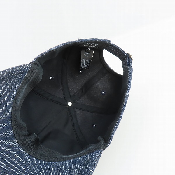 実際に弊社で買取させて頂いたA.P.C./アーペーセー デニム 刺繍 キャップ/58の画像 4枚目
