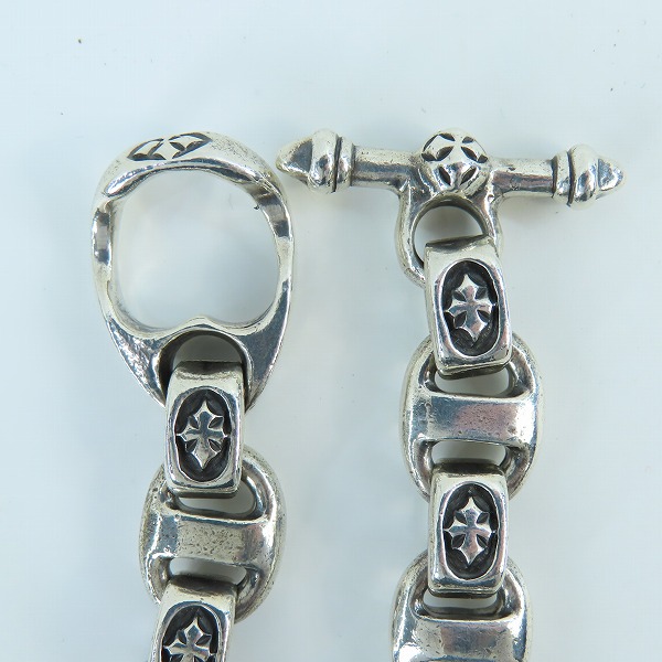 実際に弊社で買取させて頂いたBWL/BILL WALL LEATHER/ビルウォールレザー 2ドッグヘッド スカルTバー ブレスレットの画像 5枚目