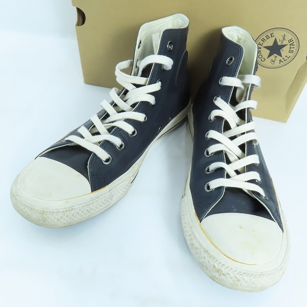 実際に弊社で買取させて頂いたCONVERSE × MHL/コンバース×マーガレットハウエル レザーハイカットスニーカー ダークネイビー 1CJ366/27.5