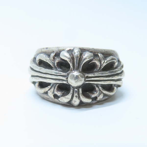 実際に弊社で買取させて頂いたCHROME HEARTS/クロムハーツ FLRL CRS/フローラルクロス リング 18号の画像 1枚目