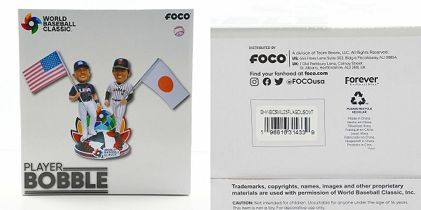 実際に弊社で買取させて頂いたFOCO/フォコ PLAYER BOBBLE ボブルヘッド  WBC 2023 大谷翔平/マイク・トラウト 首振り フィギュアの画像 9枚目