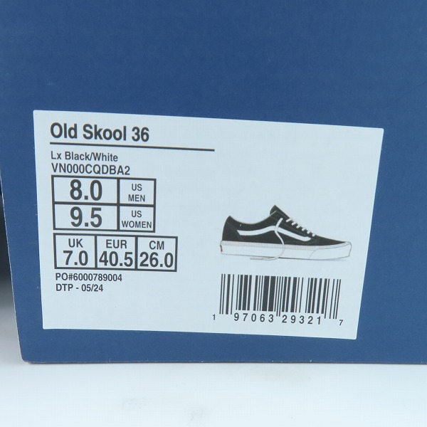 実際に弊社で買取させて頂いたVANS/バンズ OLD SKOOL 36 オールドスクール VN000CQDBA2 507452 黒/26.0の画像 8枚目