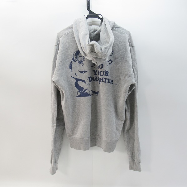 実際に弊社で買取させて頂いたHYSTERIC GLAMOUR/ヒステリックグラマー ヒスガール プリント ジップアップパーカー グレー 0204CF06/Lの画像 1枚目