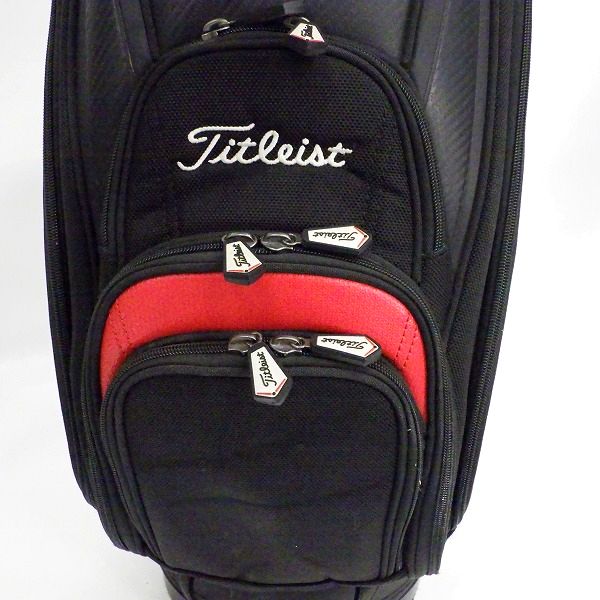 実際に弊社で買取させて頂いたTitleist/タイトリスト CB203 8.5型 6分割キャディバッグ ブラックｘホワイトｘレッドの画像 5枚目