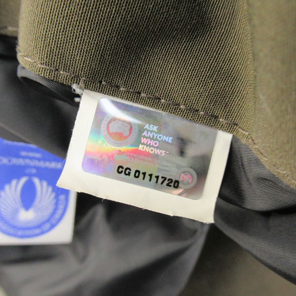 実際に弊社で買取させて頂いた【JPタグ】CANADA GOOSE/カナダグース HAMILTON ハミルトン ダウンジャケット 3430JM/Sの画像 6枚目