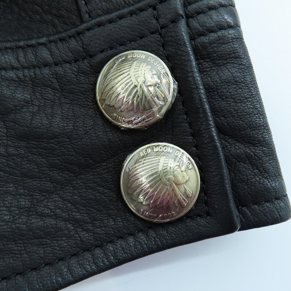 実際に弊社で買取させて頂いたRED MOON/レッドムーン コンチョ付き 鹿革 レザージャケット/シャツジャケット /34の画像 5枚目