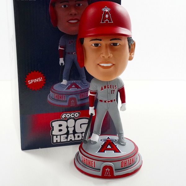 実際に弊社で買取させて頂いたFOCO/フォコ BIG HEADS ロサンゼルス・エンゼルス ＃17 大谷翔平 打者 ボブルヘッド フィギュア 首振り 回転