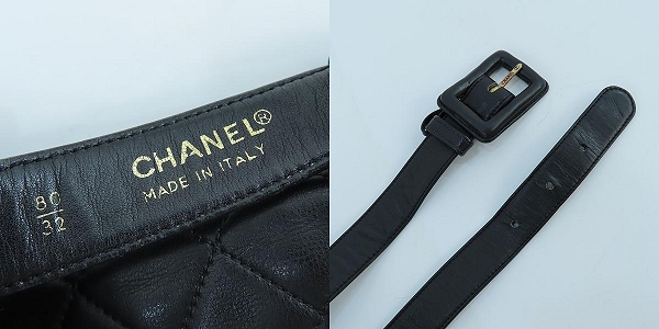 実際に弊社で買取させて頂いたCHANEL/シャネル ココマーク ラムスキン マトラッセ ウエストバッグの画像 8枚目