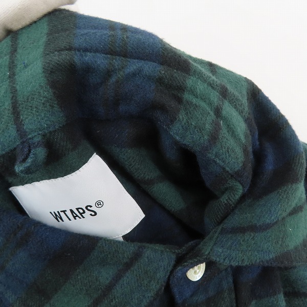 実際に弊社で買取させて頂いたWTAPS/ダブルタップス 19AW UNION LS SHIRT/タータンチェック ネルシャツ 192TQDT-SHM01/04の画像 5枚目