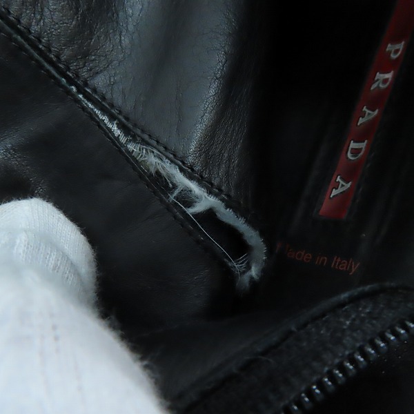実際に弊社で買取させて頂いたPRADA/プラダ サイドジップ レザーブーツ 1451/6の画像 8枚目