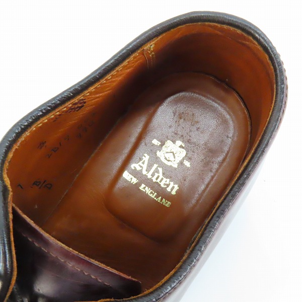 実際に弊社で買取させて頂いたALDEN/オールデン SHELL CORDOVAN LEATHER/シェルコードバンレザー プレーントゥ シューズ 990/7Dの画像 4枚目