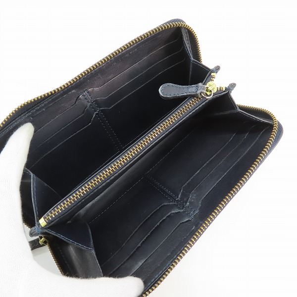 実際に弊社で買取させて頂いたFelisi/フェリージ ラウンドジップ ウォレット クロコ型押し レザー 125の画像 4枚目