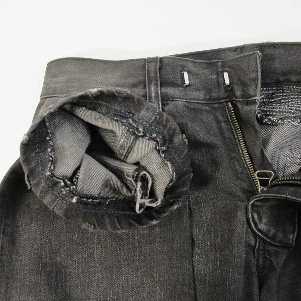 実際に弊社で買取させて頂いたBALMAIN/バルマン バイカーデニムパンツ ブラック/28の画像 6枚目