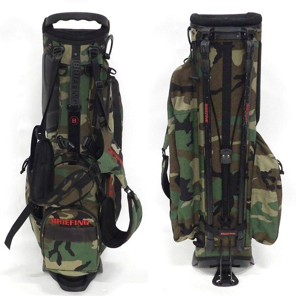 実際に弊社で買取させて頂いたBRIEFING/ブリーフィング CR-4 #02 9.5型 5分割スタンド式キャディバッグ ウッドラン カモ迷彩柄の画像 2枚目