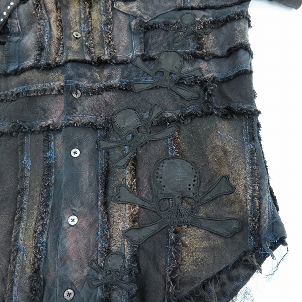 実際に弊社で買取させて頂いたRoen/ロエン スカル ドクロ 半袖シャツ 44の画像 5枚目