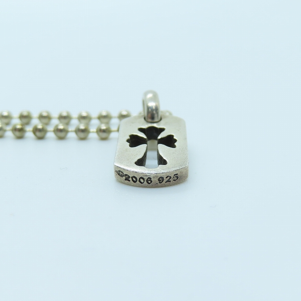 実際に弊社で買取させて頂いたCHROME HEARTS/クロムハーツ DOG TAG TINY CO CRS/ドッグタグ タイニー カットアウトクロスの画像 4枚目
