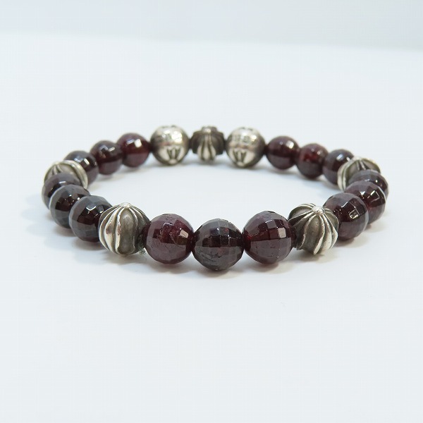 実際に弊社で買取させて頂いたCHROME HEARTS/クロムハーツ 8mm BEAD34 ガーネット ビーズブレスレットの画像 3枚目