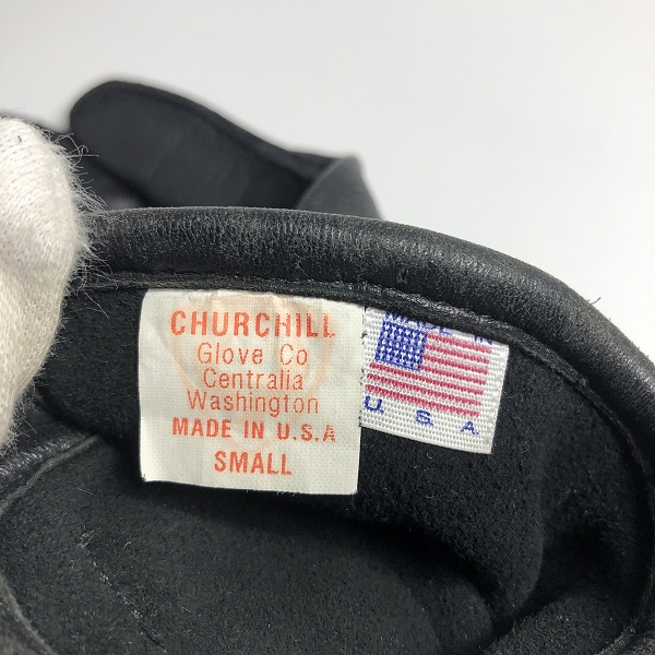 実際に弊社で買取させて頂いたCHURCHILL/チャーチル レザーグローブ/手袋 Sの画像 3枚目