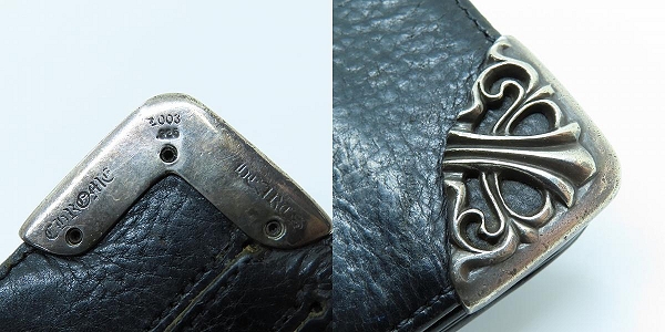実際に弊社で買取させて頂いたCHROME HEARTS/クロムハーツ シングルフォールド ロングウォレット/長財布 チップスコーナーの画像 6枚目