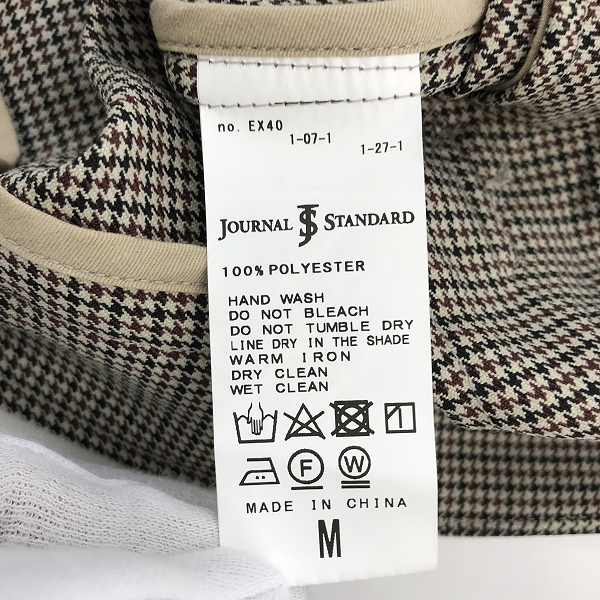 実際に弊社で買取させて頂いたJOURNAL STANDARD/ジャーナルスタンダード 千鳥行使柄 ブルゾン 19-011-600-5640-3-0/Mの画像 3枚目