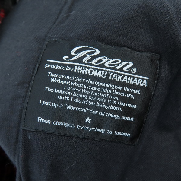 実際に弊社で買取させて頂いたRoen/ロエン スカル 刺繍 総柄 裏地チェック ハーフパンツ 32の画像 2枚目