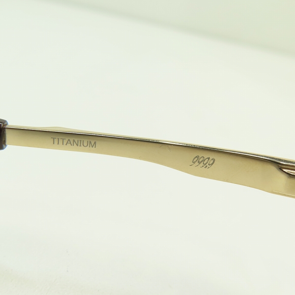 実際に弊社で買取させて頂いた999.9/フォーナインズ メタルブロウ ハーフリム チタン メガネフレーム/S-841Tの画像 5枚目