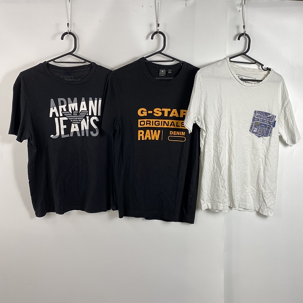 実際に弊社で買取させて頂いたARMANI JEANS/アルマーニジーンズ  G-STAR RAW/ジースターロウ 他 半袖Tシャツ  3点セット
