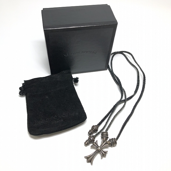 実際に弊社で買取させて頂いたCHROME HEARTS/クロムハーツ クリンプト スモールCHクロスペンダント w/レザーブレードの画像 9枚目