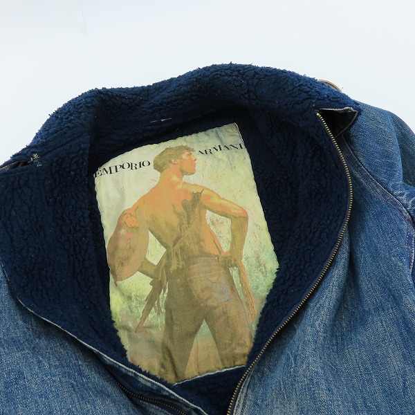 実際に弊社で買取させて頂いたEMPORIO ARMANI/エンポリオアルマーニ B-3型 裏ボア デニムジャケットの画像 4枚目