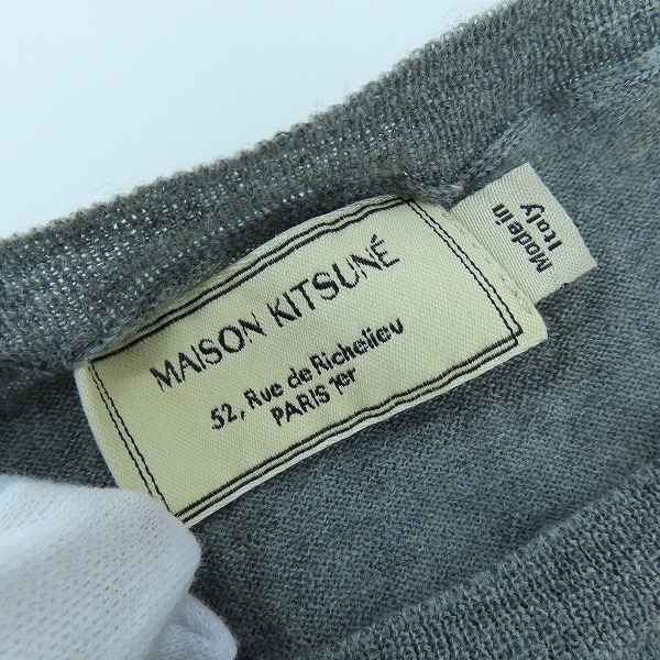 実際に弊社で買取させて頂いたMAISON KITSUNE/メゾンキツネ ロゴワッペン クルーネック ニット セーター/Mの画像 2枚目