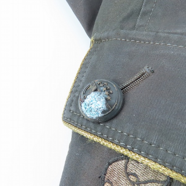 実際に弊社で買取させて頂いたRoen/ロエン パイソン 鹿革/蛇革 ワッペン ミリタリージャケット 78132018 /48の画像 7枚目