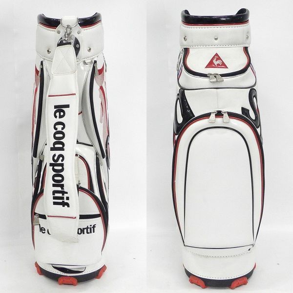 実際に弊社で買取させて頂いたle coq sportif/ルコックスポルティフ ゴルフ QQ1194 9型 6分割キャディバッグ ホワイトの画像 2枚目