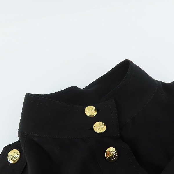 実際に弊社で買取させて頂いたCELINE/セリーヌ シルクジョーゼットサファリドレス 半袖ワンピース シルク 2R24C856C/36の画像 6枚目